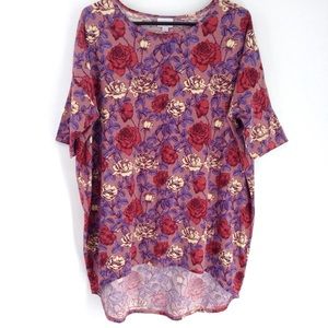 LuLaRoe Irma Tunic Rose Floral Top